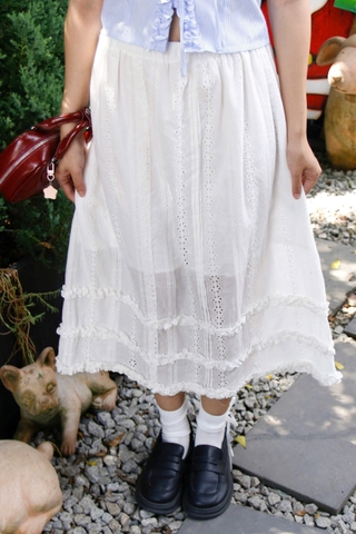 V3999-V dài xếp li bèo tầng