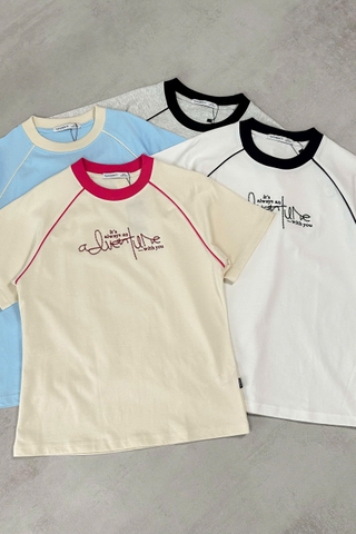 A29532 - A thun phối cổ viền nách thêu Adiven ture