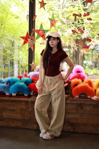 Q9886-Quần Jean ống cong nhẹ rã trước