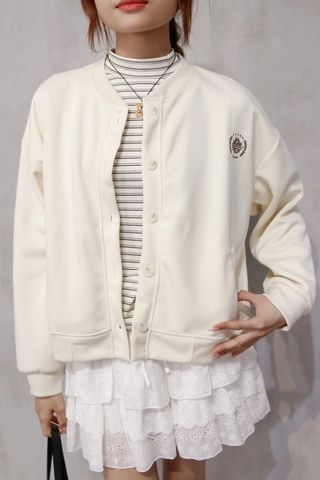 K3219 - K cardigan form gọn 2 túi xéo thêu Nangbouti