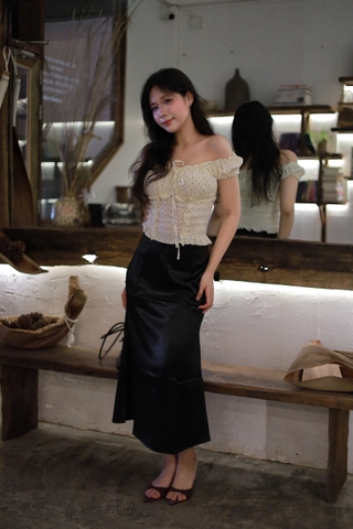 V4117 - Váy lụa dài đuôi cá