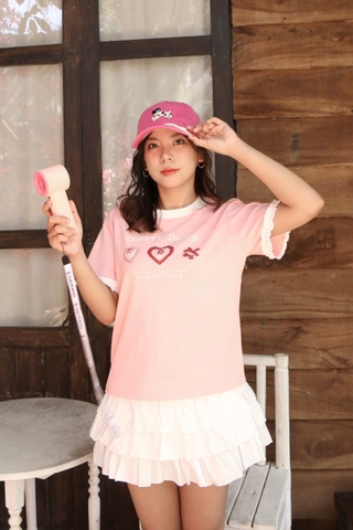 A29449 - A thun cổ tròn bèo tay in Cherry Dairy