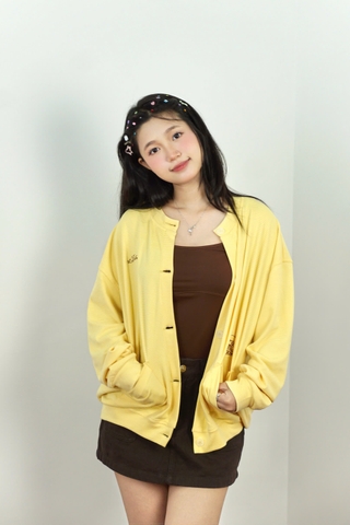 K3334 - Khoác thun cardigan sọc thêu gấu