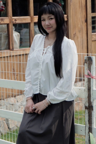 A29212 - A babydoll cổ tim phối ren