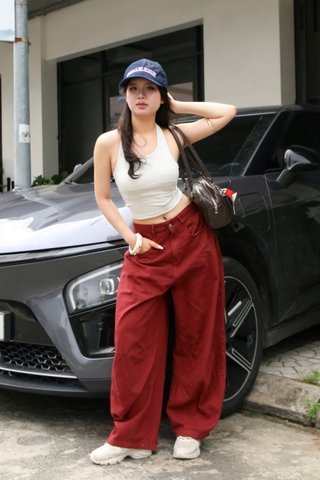 Q9901-	Quần khaki ống cong style cạp trễ