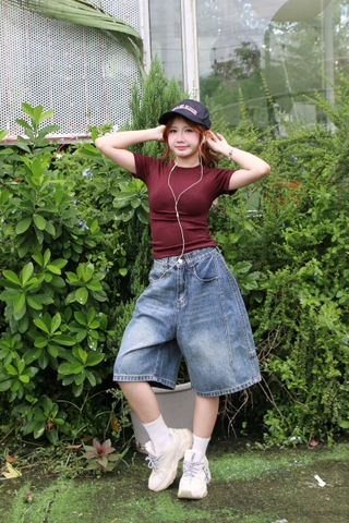 S3697-Short Jean ngố ống cong