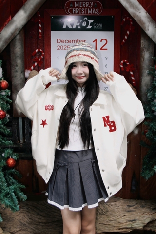 K3232 - K bomber tay dún thun thêu NB Book