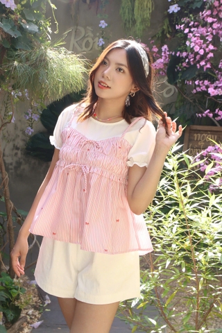 A28691 - A babydoll kiểu phối dún ngực