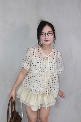 A28571 - A babydoll 2 món kèm áo 2 dây