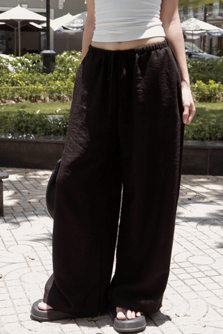 Q9787- 	Q linen nữ ống rộng lưng thun