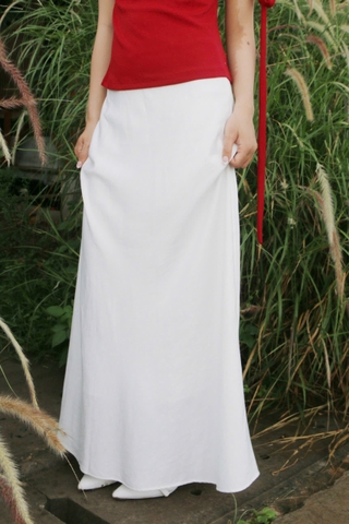 V3916 - V lụa dài zip eo