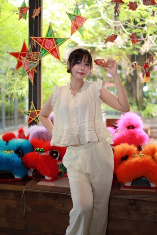 SE2166- SET 2 MÓN áo kiểu kèm quần
