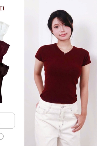 A29972 - Áo cổ tim tay hến
