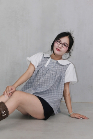 A29627 - A babydoll cổ sen phối