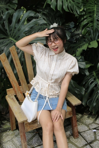 A28955 - A xô thêu cổ sen bèo lai