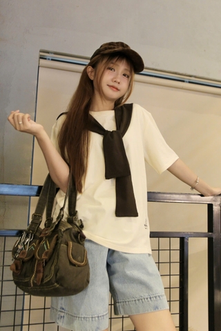 A28964-A thun 2 món kèm khăn thêu Wood