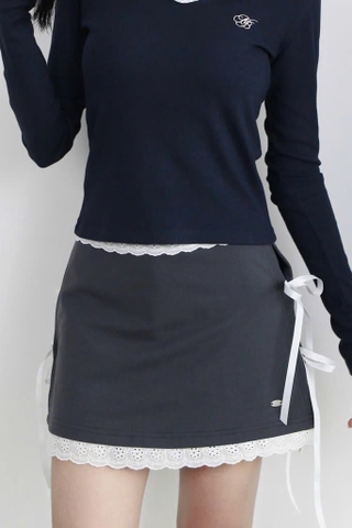 V3803 - V thun ngắn xẻ lai 2 bên