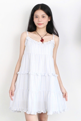 D5995 - D 2 dây babydoll phối bèo