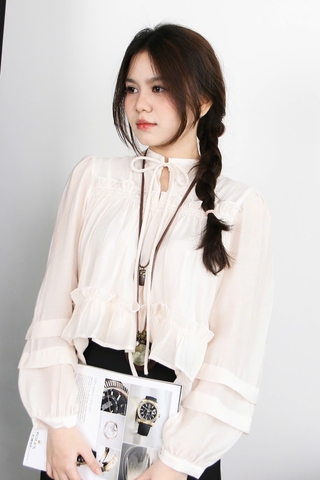 A27902 - A babydoll kiểu TD dún ngực xếp li tay