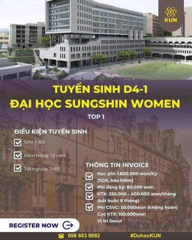 Tuyển sinh du học Hàn D4-1 Đại học Shinsung Women Top 1