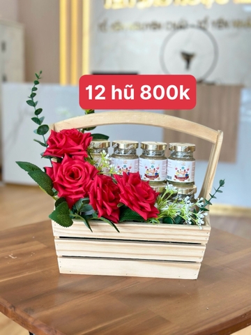 SET HOA YẾN 12H (GIỎ 1) -Có hủ