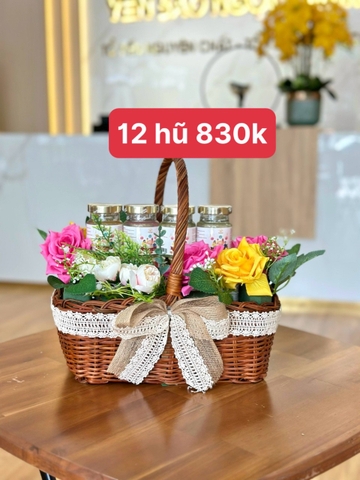 SET HOA YẾN 12H (GIỎ 2) -Có hủ