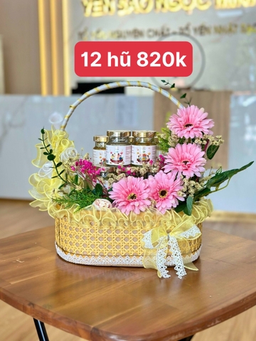 SET HOA YẾN 12H (GIỎ 3) -Có hủ