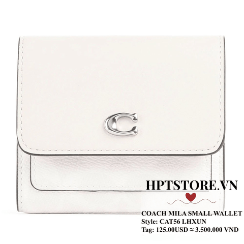 Ví Ngắn Zip - Coach CAT56 LHXUN Mila Small Flap Wallet In Signature Canvas Chalk Ivory