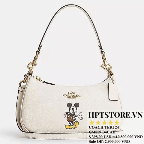 Túi Đeo Vai - Túi Xách Nữ Coach CM859 Disney Teri Shoulder Bag With Mickey Mouse Màu Trắng