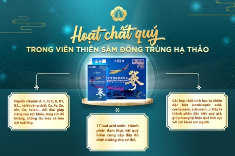 Viên thiên sâm đông trùng hạ thảo Hàn Quốc King Ginseng hộp 180 viên