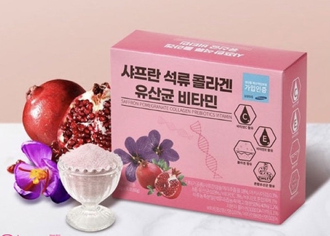 Bột Uống Collagen Lựu Đỏ Nhuỵ Hoa Nghệ Tây