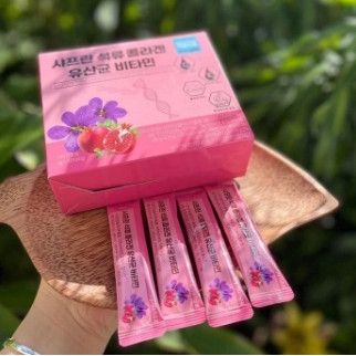 Bột Uống Collagen Lựu Đỏ Nhuỵ Hoa Nghệ Tây