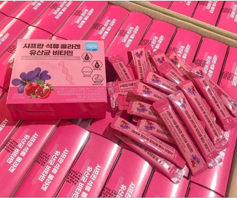 Bột Uống Collagen Lựu Đỏ Nhuỵ Hoa Nghệ Tây