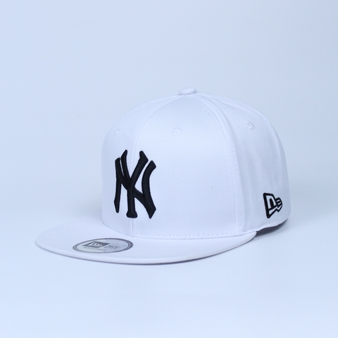 Nón Snapback Bít Đuôi NY Trắng - D12