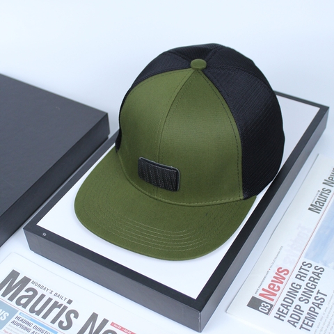 Mũ Nón Snapback Logo Chữ Nhật Xanh Rêu- M36