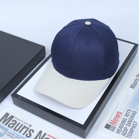 Mũ Lưỡi Trai Mix Màu Xanh Navy-Kem - M74