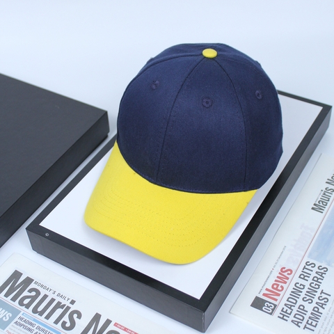 Mũ Lưỡi Trai Mix Màu Xanh Navy-Vàng- M78