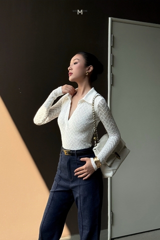 ÁO THUN NỮ REN ÔM BODY TAY DÀI MIA WOMEN TOP BY MIEN STORE