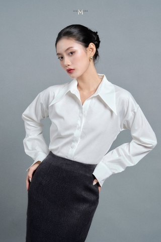 ÁO SƠ MI NỮ TRƠN CÔNG SỞ TAY DÀI CỔ NHỌN SIA WOMEN MIEN STORE