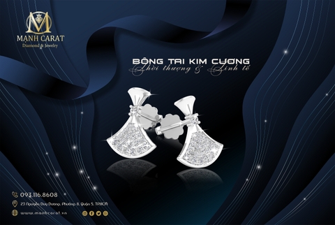 Bông Tai Kim Cương Thiết Kế Thời Thượng Và Tinh Tế Của Mạnh Carat Tại Quận 5