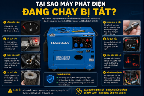 Máy Phát Điện Đang Chạy Bị Tắt Máy Nguyên Nhân Do Đâu