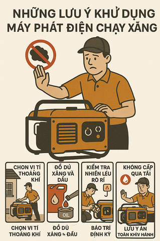 Những Lưu Ý Khi Sử Dụng Máy Phát Điện Chạy Xăng Hiệu Quả Và An Toàn