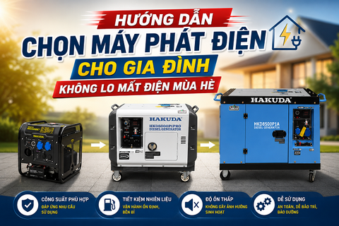 Hướng Dẫn Chọn Máy Phát Điện Cho Gia Đình Không Lo Mất Điện Mùa Hè