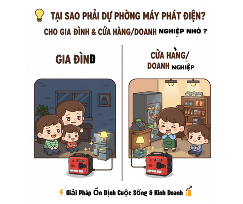 Tại Sao Việc Dự Phòng Máy Phát Điện Là Bắt Buộc Cho Gia Đình Và Cửa Hàng/Doanh Nghiệp Nhỏ? - Giải Pháp Ổn Định Cuộc Sống & Kinh Doanh