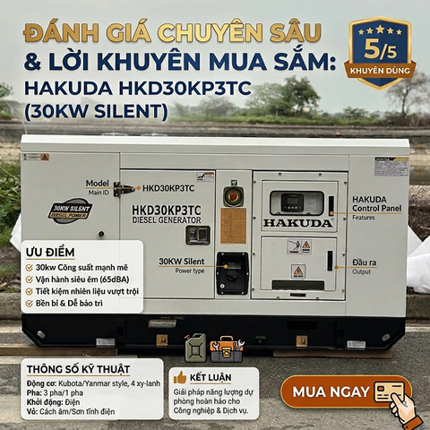 Đánh Giá Máy Phát Điện Hakuda 30KW – Có Nên Mua ?