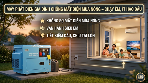 Máy Phát Điện Gia Đình Chống Mất Điện Mùa Nóng – Chạy Êm, Ít Hao Dầu