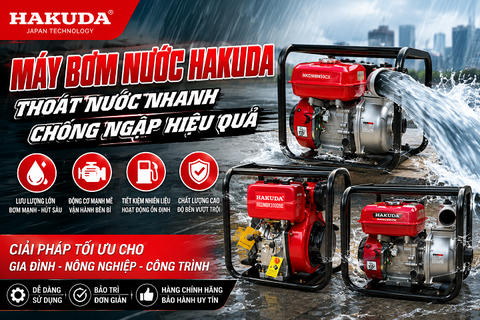 Máy Bơm Nước Hakuda Thoát Nước Nhanh, Chống Ngập Hiệu Quả