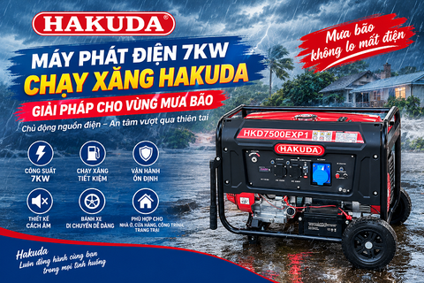Máy Phát Điện 7KW Chạy Xăng Hakuda – Giải Pháp Cho Vùng Mưa Bão