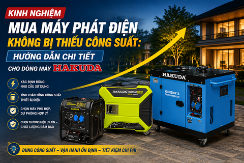 Kinh Nghiệm Mua Máy Phát Điện Không Bị Thiếu Công Suất: Hướng Dẫn Chi Tiết cho Dòng Máy Hakuda