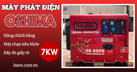 Máy Phát Điện Chạy Dầu 7Kw Oshima OS-8500 Chính Hãng, Chất Lượng Cao